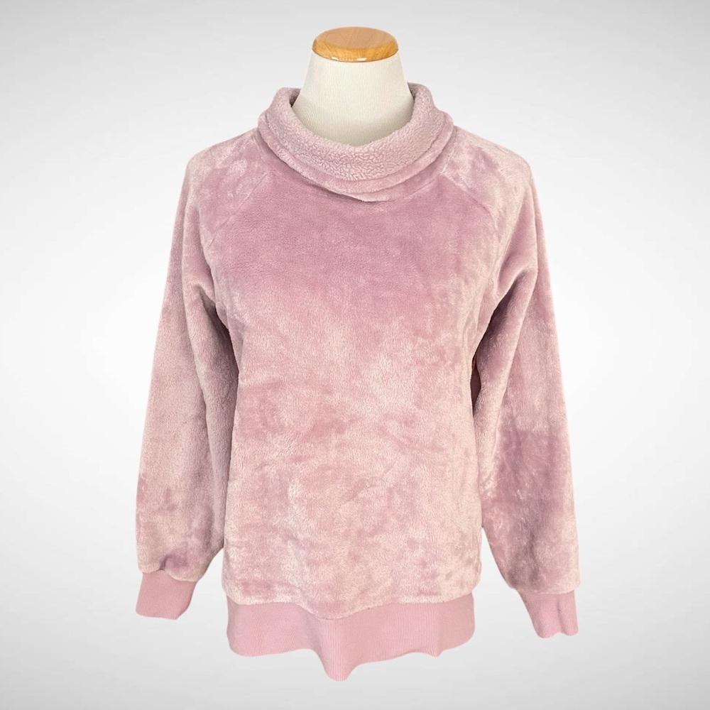 Gaiam Plush Fleece Turtleneck Pullover Sweatshirt Long Sleeves